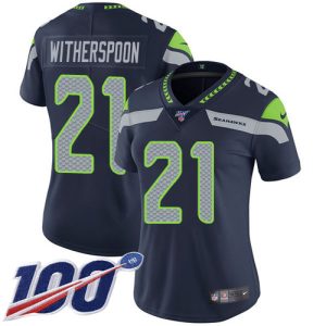 High quality Seahawks #21 Devon Witherspoon Steel Blue Team Color Women's Stitched NFL 100th Season Vapor Untouchable Limited Jersey