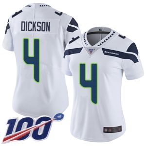 Stunning Seahawks #4 Michael Dickson White Women's Stitched NFL 100th Season Vapor Limited Jersey