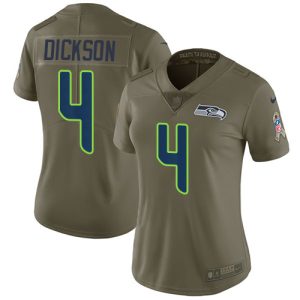 Fantastic Seahawks #4 Michael Dickson Olive Women's Stitched NFL Limited 2017 Salute to Service Jersey