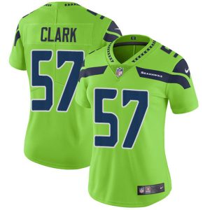 Delightful Seahawks #57 Frank Clark Green Women's Stitched NFL Limited Rush Jersey