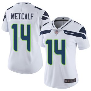 Premium Seahawks #14 D.K. Metcalf White Women's Stitched NFL Vapor Untouchable Limited Jersey