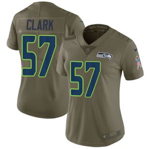 Superb Seahawks #57 Frank Clark Olive Women's Stitched NFL Limited 2017 Salute To Service Jersey