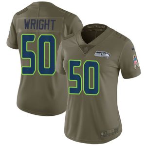 Superb Seahawks #50 K.J. Wright Olive Women's Stitched NFL Limited 2017 Salute to Service Jersey