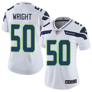 Stunning Seahawks #50 K.J. Wright White Women's Stitched NFL Vapor Untouchable Limited Jersey