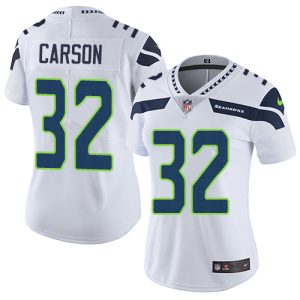 Stunning Seahawks #32 Chris Carson White Women's Stitched NFL Vapor Untouchable Limited Jersey