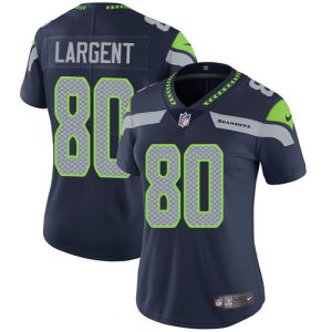 Delightful Seahawks #80 Steve Largent Steel Blue Team Color Women's Stitched NFL Vapor Untouchable Limited Jersey