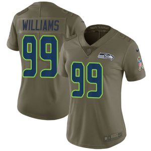 Superb Seahawks #99 Leonard Williams Olive Women's Stitched NFL Limited 2017 Salute To Service Jersey