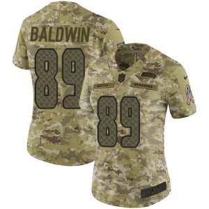 Outstanding Seahawks #89 Doug Baldwin Camo Women's Stitched NFL Limited 2018 Salute to Service Jersey