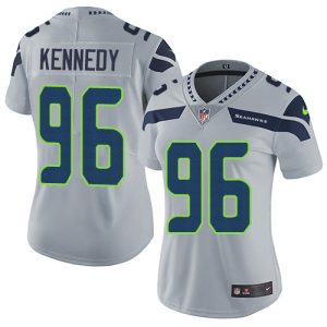 Superb Seahawks #96 Cortez Kennedy Grey Alternate Women's Stitched NFL Vapor Untouchable Limited Jersey