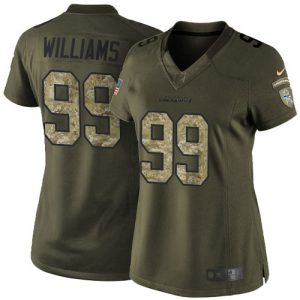 Outstanding Seahawks #99 Leonard Williams Green Women's Stitched NFL Limited 2015 Salute To Service Jersey