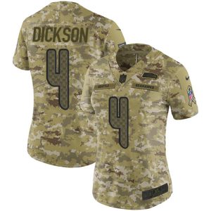 Exceptional Seahawks #4 Michael Dickson Camo Women's Stitched NFL Limited 2018 Salute to Service Jersey