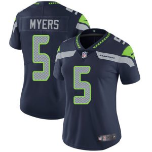 Premium Seahawks #5 Jason Myers Steel Blue Team Color Women's Stitched NFL Vapor Untouchable Limited Jersey