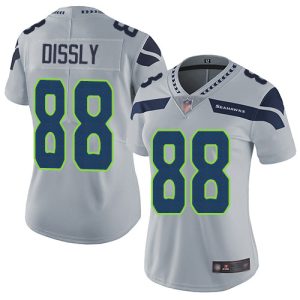 Exceptional Seahawks #88 Will Dissly Grey Alternate Women's Stitched NFL Vapor Untouchable Limited Jersey
