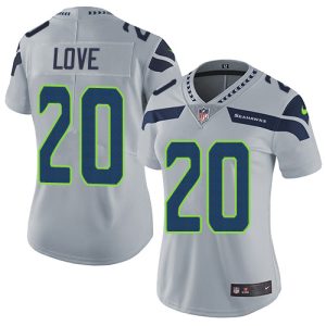 Superb Seahawks #20 Julian Love Grey Alternate Women's Stitched NFL Vapor Untouchable Limited Jersey