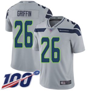 Stunning Seahawks #26 Shaquem Griffin Grey Alternate Youth Stitched NFL 100th Season Vapor Limited Jersey