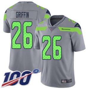 Stunning Seahawks #26 Shaquem Griffin Silver Youth Stitched NFL Limited Inverted Legend 100th Season Jersey
