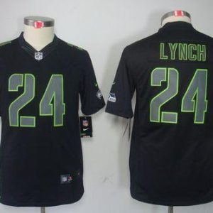 Stunning Seahawks #24 Marshawn Lynch Black Impact Youth Stitched NFL Limited Jersey