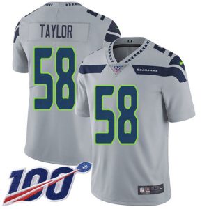 Amazing Seahawks #58 Darrell Taylor Grey Alternate Youth Stitched NFL 100th Season Vapor Untouchable Limited Jersey