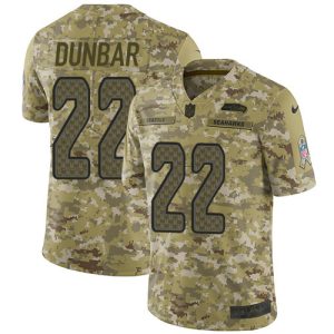Amazing Seahawks #22 Quinton Dunbar Camo Youth Stitched NFL Limited 2018 Salute To Service Jersey