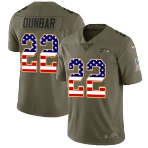 Amazing Seahawks #22 Quinton Dunbar Olive/USA Flag Youth Stitched NFL Limited 2017 Salute To Service Jersey