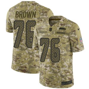 Outstanding Seahawks #76 Duane Brown Camo Youth Stitched NFL Limited 2018 Salute to Service Jersey