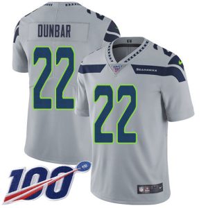 High quality Seahawks #22 Quinton Dunbar Grey Alternate Youth Stitched NFL 100th Season Vapor Untouchable Limited Jersey