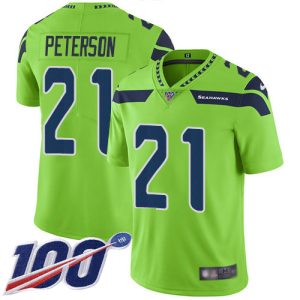 Stunning Seahawks #21 Adrian Peterson Green Youth Stitched NFL Limited Rush 100th Season Jersey