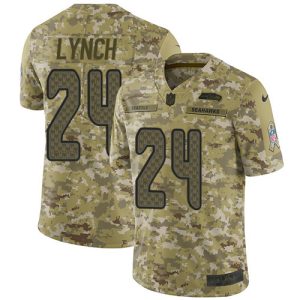 Amazing Seahawks #24 Marshawn Lynch Camo Youth Stitched NFL Limited 2018 Salute to Service Jersey