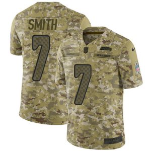 Stunning Seahawks #7 Geno Smith Camo Youth Stitched NFL Limited 2018 Salute To Service Jersey