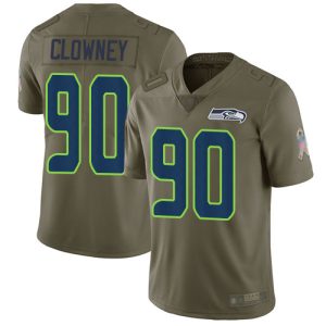 Top notch Seahawks #90 Jadeveon Clowney Olive Youth Stitched NFL Limited 2017 Salute to Service Jersey