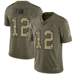 High quality Seahawks #12 Fan Olive/Camo Youth Stitched NFL Limited 2017 Salute to Service Jersey