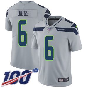 Top notch Seahawks #6 Quandre Diggs Grey Alternate Youth Stitched NFL 100th Season Vapor Untouchable Limited Jersey