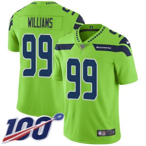 Superb Seahawks #99 Leonard Williams Green Youth Stitched NFL Limited Rush 100th Season Jersey