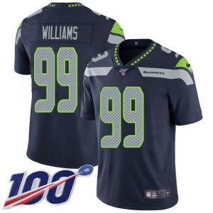 Amazing Seahawks #99 Leonard Williams Steel Blue Team Color Youth Stitched NFL 100th Season Vapor Untouchable Limited Jersey