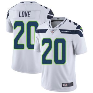 Outstanding Seahawks #20 Julian Love Steel Blue Team Color Youth Stitched NFL Limited Therma Long Sleeve Jersey