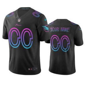 High quality Miami Dolphins Custom Black Vapor Limited City Edition NFL Jersey