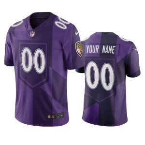 Outstanding Baltimore Ravens Custom Purple Vapor Limited City Edition NFL Jersey