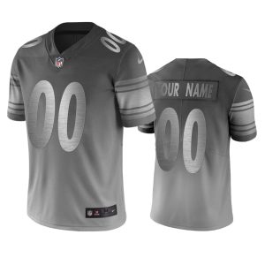 Stunning Pittsburgh Steelers Custom Silver Gray Vapor Limited City Edition NFL Jersey