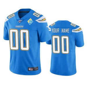 High quality Los Angeles Chargers Custom Light Blue 60th Anniversary Vapor Limited NFL Jersey