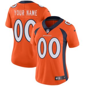Premium Denver Broncos Customized Orange Team Color Stitched Vapor Untouchable Limited Women's NFL Jersey