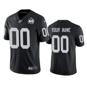 Superb Raiders Custom Black 60th Anniversary Vapor Limited Stitched NFL 100th Season Jersey