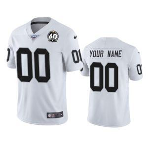 Fantastic Raiders Custom White 60th Anniversary Vapor Limited Stitched NFL 100th Season Jersey