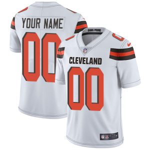 Outstanding Cleveland Browns Customized White Stitched Vapor Untouchable Limited Men's NFL Jersey