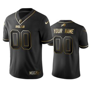 Delightful Bills Custom Black Golden Limited Edition Stitched NFL Jersey