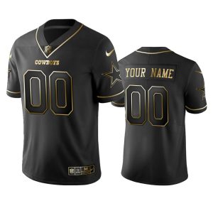 Outstanding Cowboys Custom Black Golden Limited Edition Stitched NFL Jersey