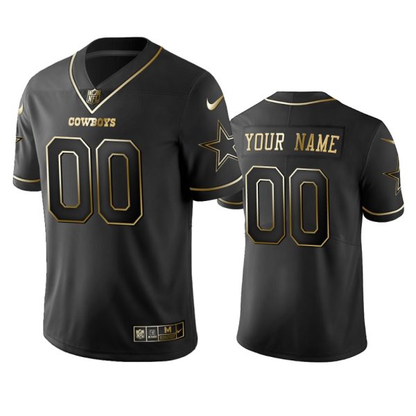 Outstanding Cowboys Custom Black Golden Limited Edition Stitched NFL Jersey