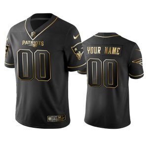 Outstanding Patriots Custom Black Golden Limited Edition Stitched NFL Jersey