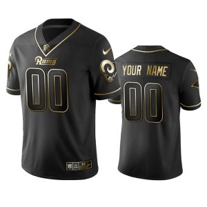Delightful Rams Custom Black Golden Limited Edition Stitched NFL Jersey