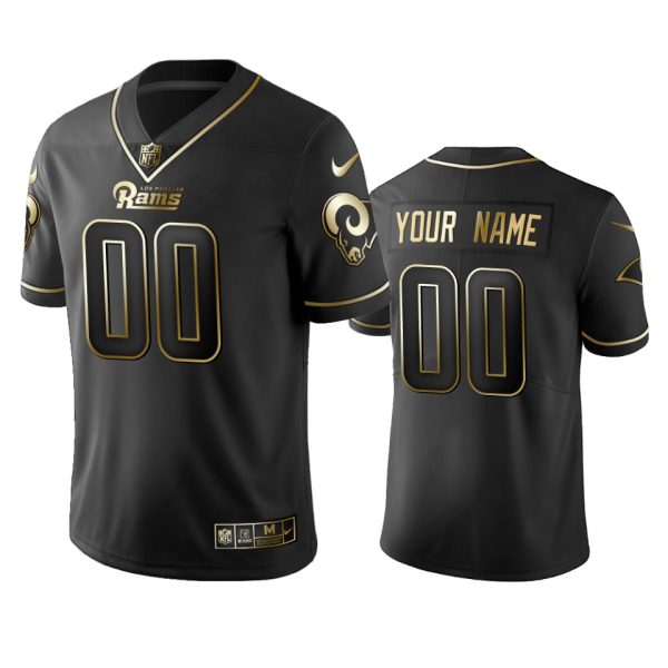 Delightful Rams Custom Black Golden Limited Edition Stitched NFL Jersey