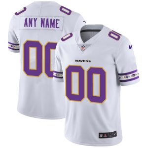 Stunning Baltimore Ravens Custom  White Team Logo Vapor Limited NFL Jersey